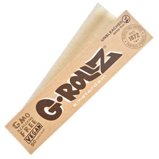 G ROLLZ Brown Unbleached Rolling Papers - Slim Size