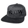 RAW Flat Brim Snapback Cap – Black on Black