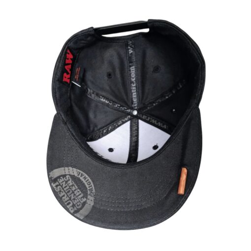 RAW Flat Brim Snapback Cap – Black on Black