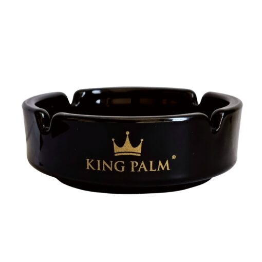 KING PALM Black Glass Ashtray