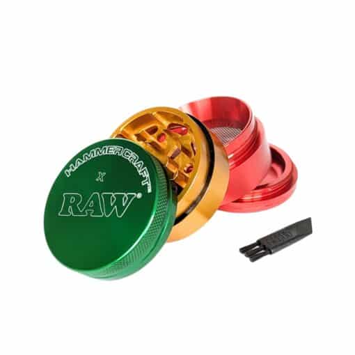 RAW x HAMMERCRAFT Grinder 50mm – Rasta (Small)