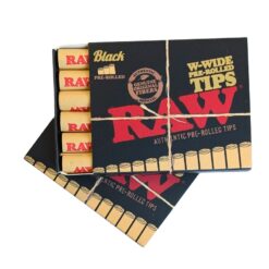 RAW Black W-Wide Pre-rolled Tips