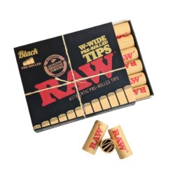 RAW Black W-Wide Pre-rolled Tips